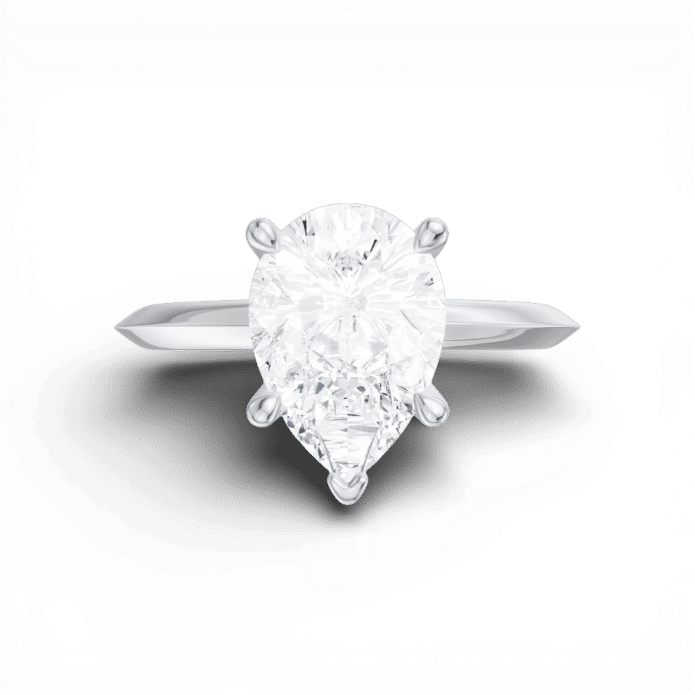 14kt white gold/18kt white gold/platinum/pear/model