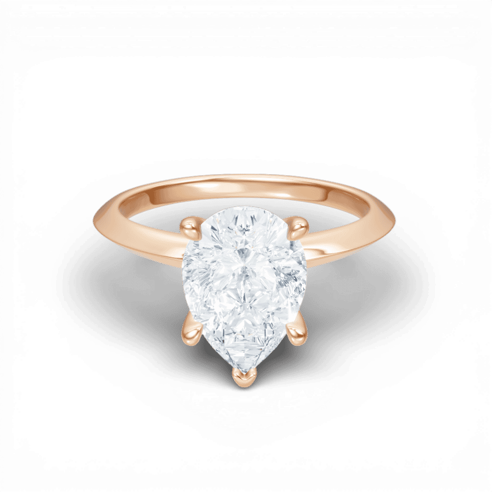 18kt rose gold/pear/top