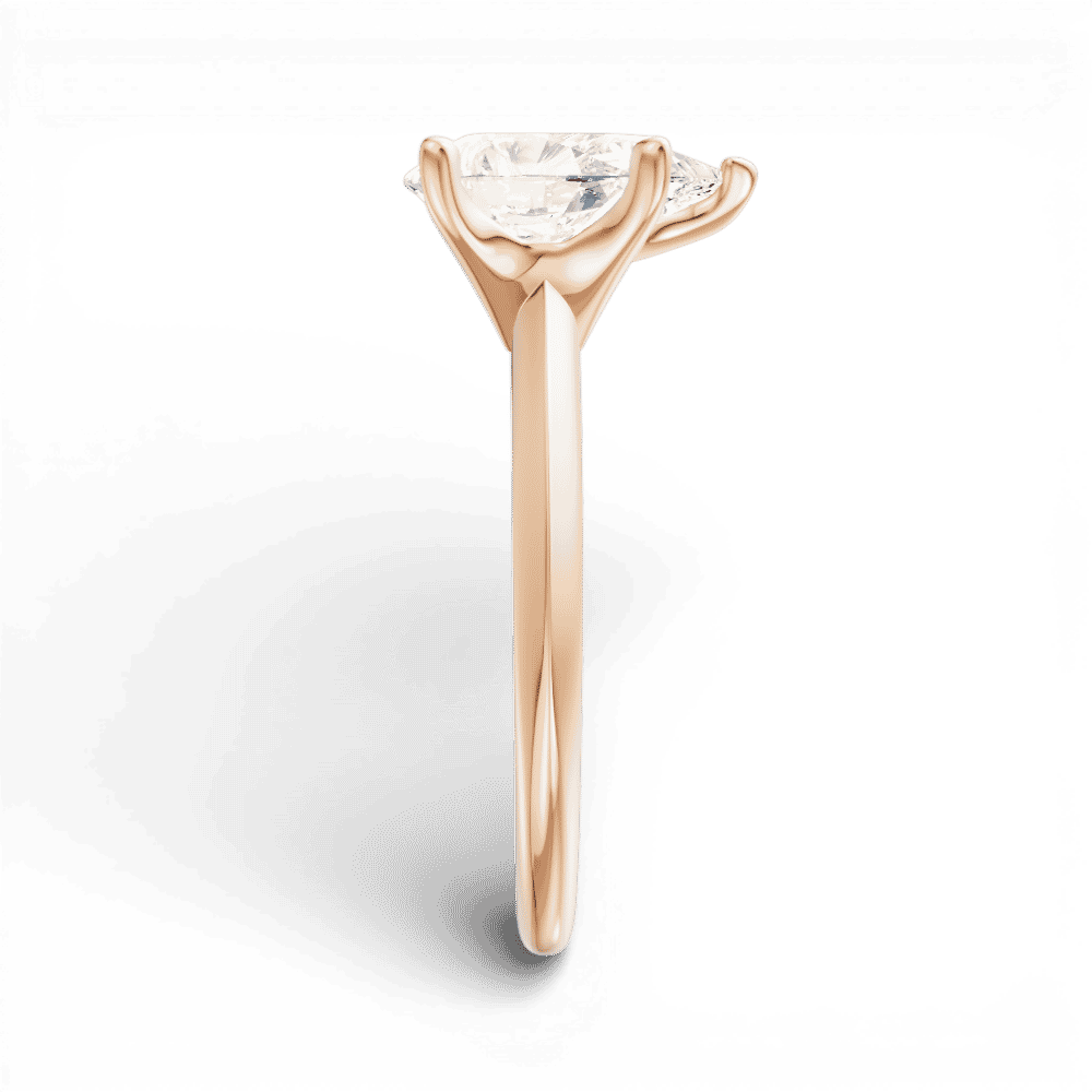 18kt rose gold/pear/side