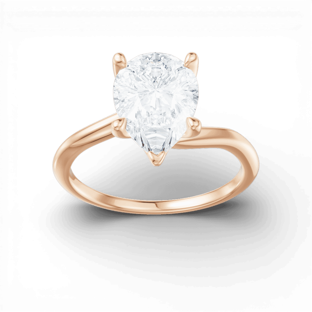 18kt rose gold/pear/measurements