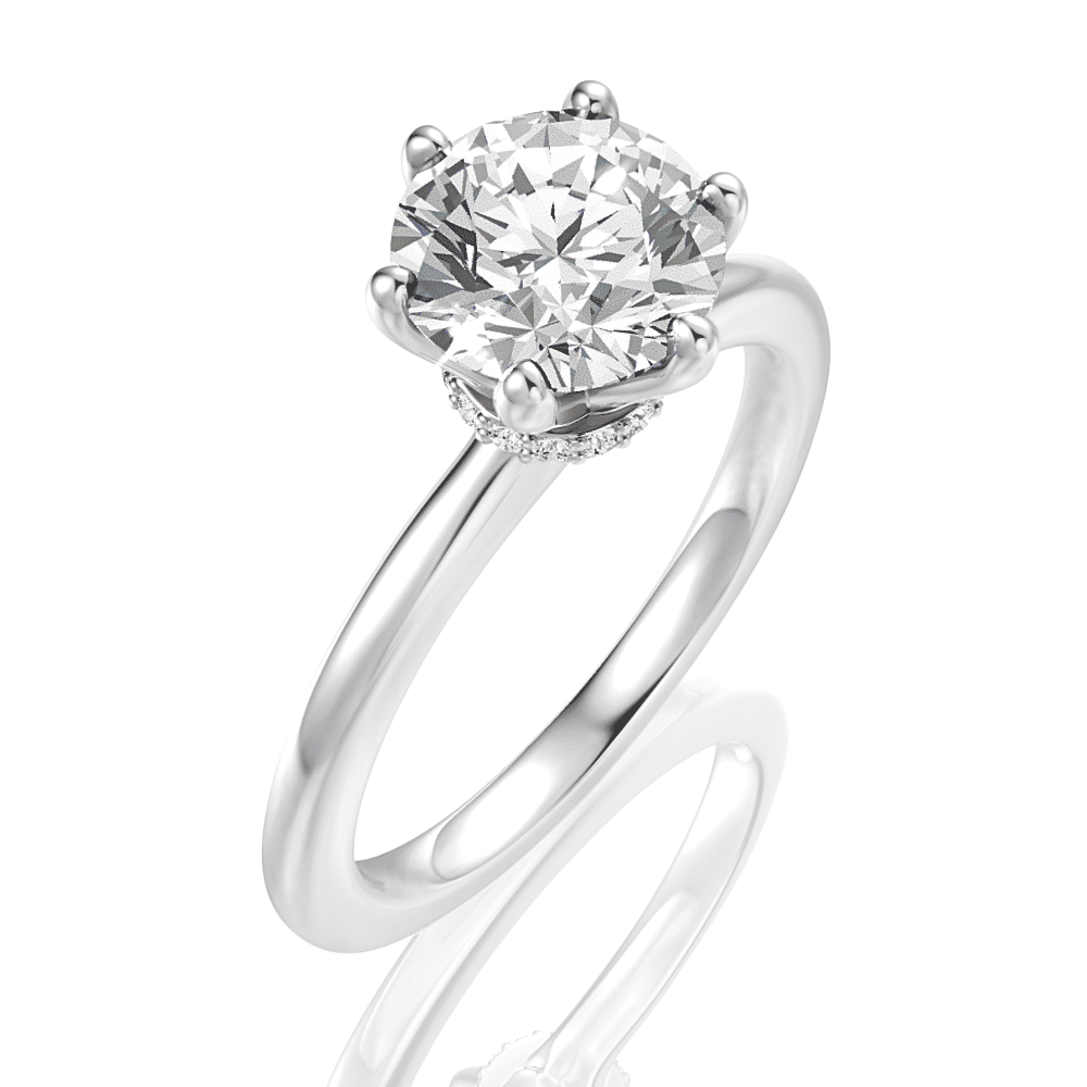 14kt white gold/18kt white gold/platinum/round/front