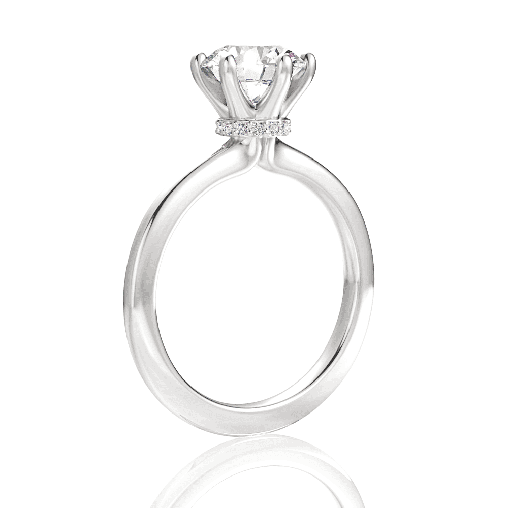 14kt white gold/18kt white gold/platinum/round/side