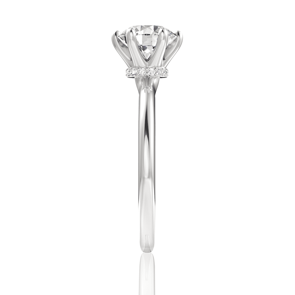 14kt white gold/18kt white gold/platinum/round/perspective