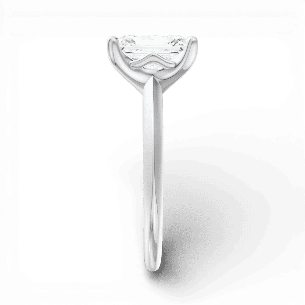 14kt white gold/18kt white gold/platinum/radiant/side