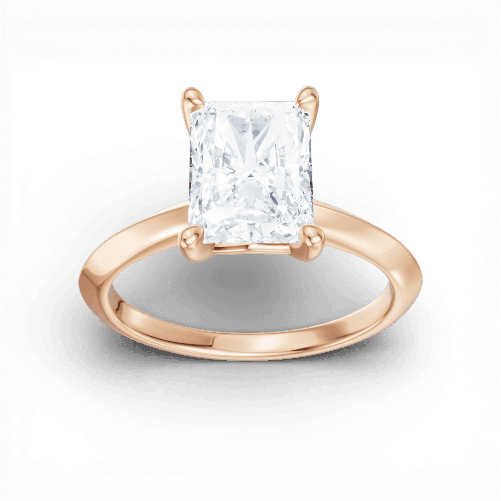 18kt rose gold/radiant/measurements