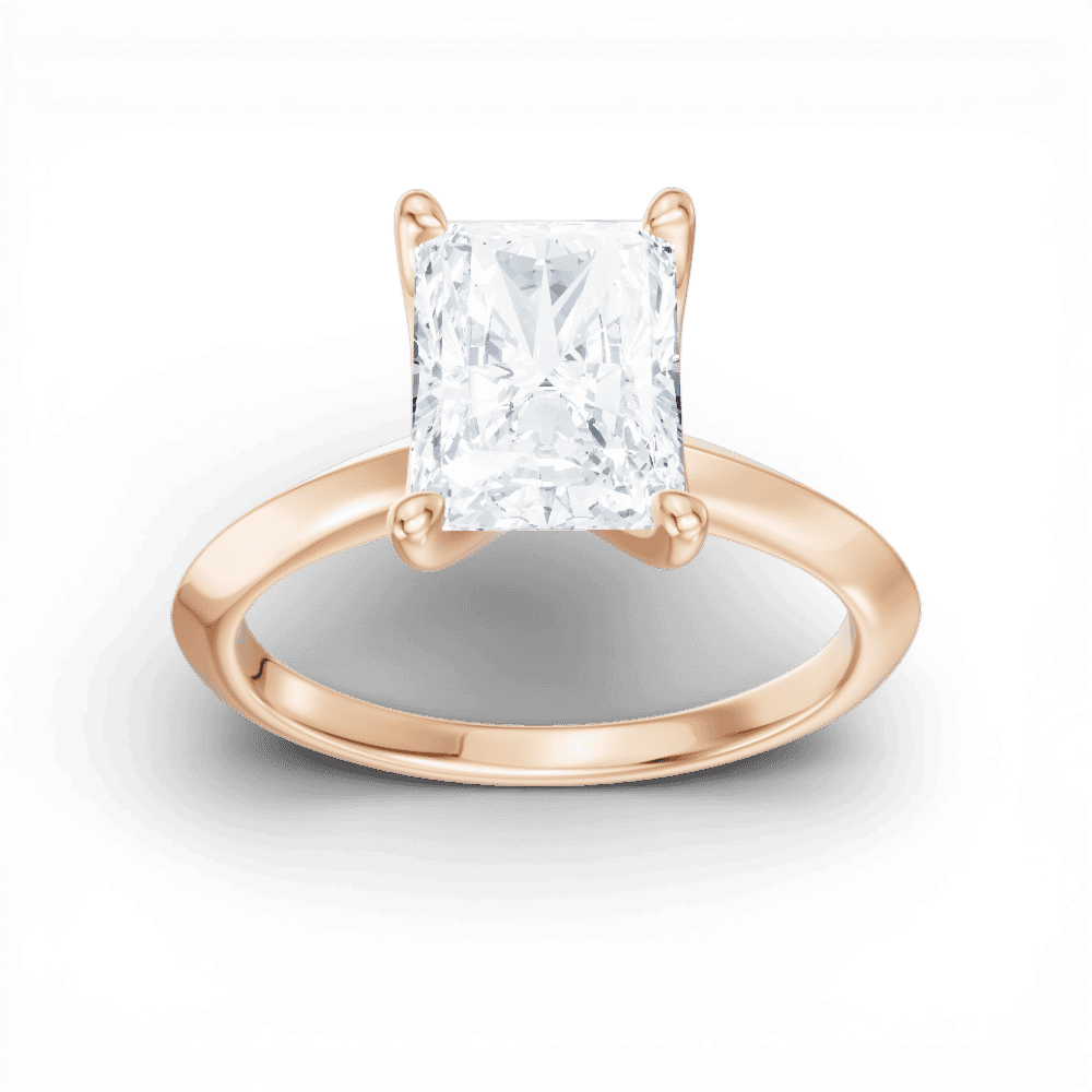 18kt rose gold/radiant/measurements