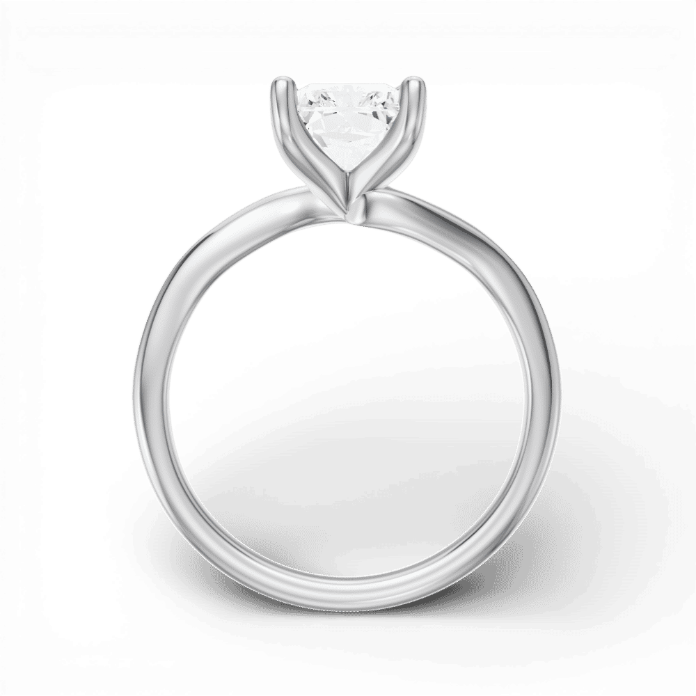 14kt white gold/18kt white gold/platinum/radiant/front