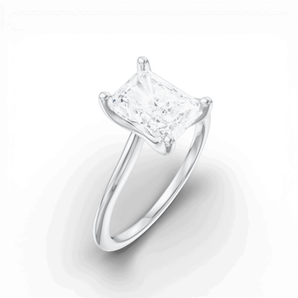 14kt white gold/18kt white gold/platinum/radiant/perspective