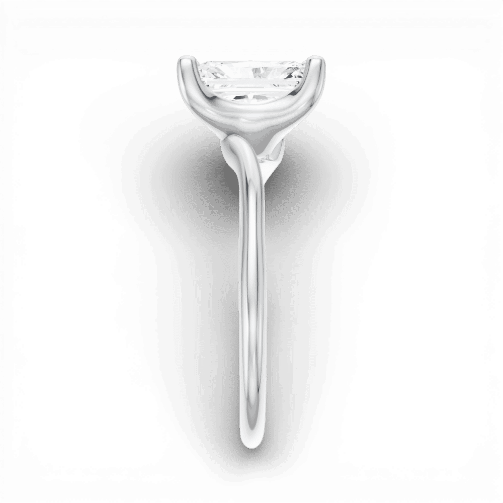 14kt white gold/18kt white gold/platinum/radiant/side