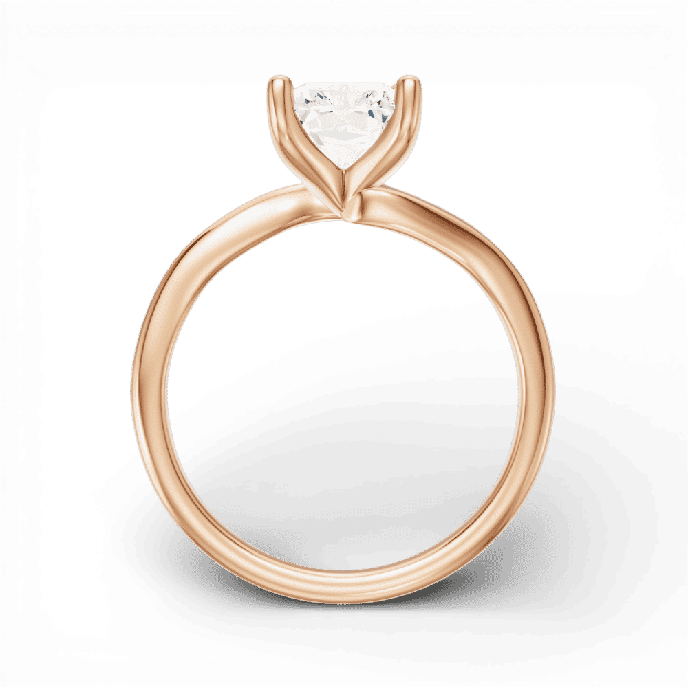 18kt rose gold/radiant/front