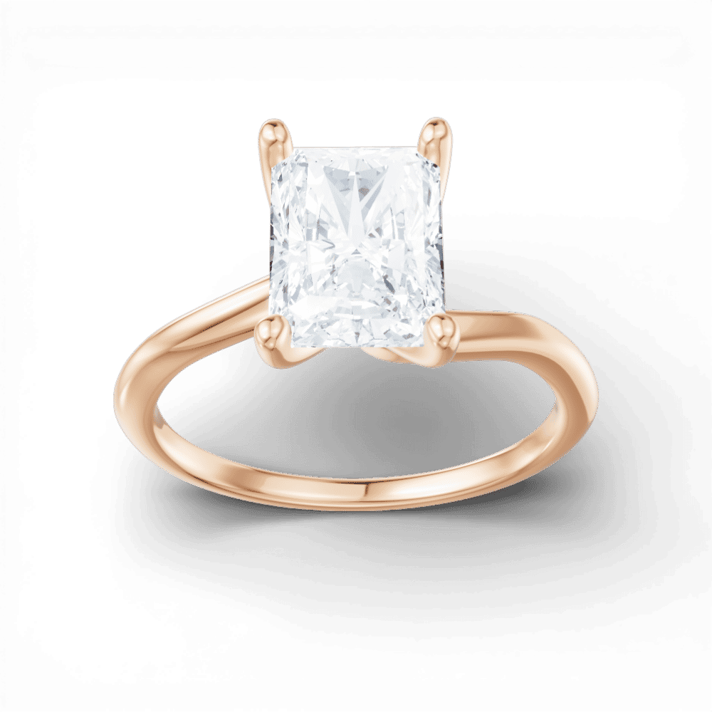 18kt rose gold/radiant/measurements