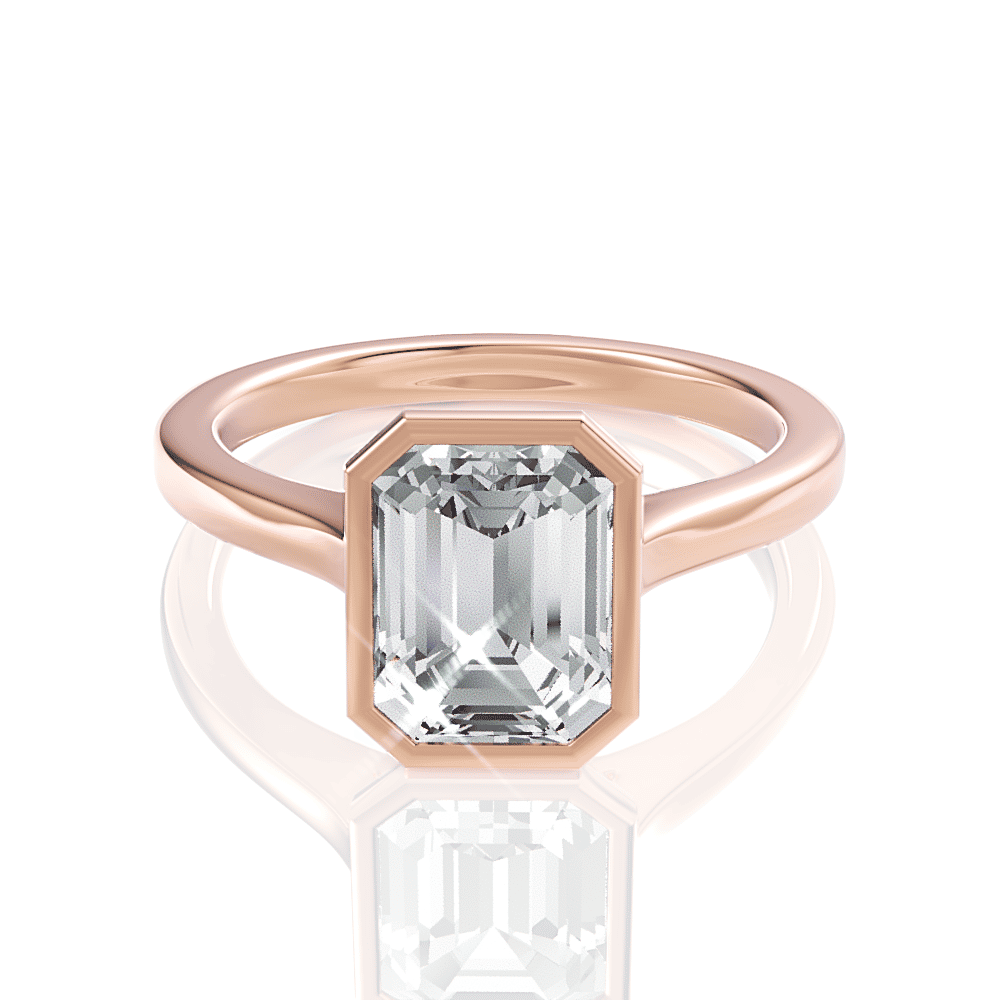 18kt rose gold/emerald/top