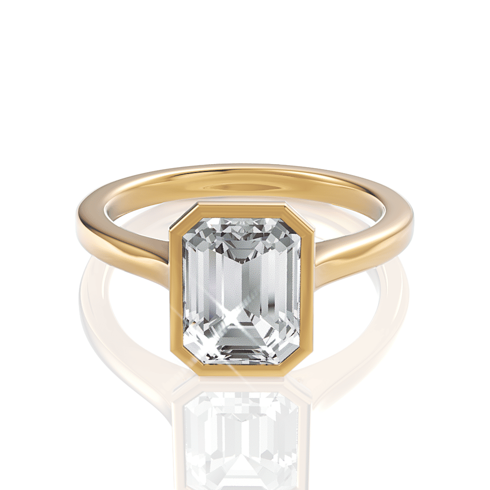 18kt yellow gold/emerald/top