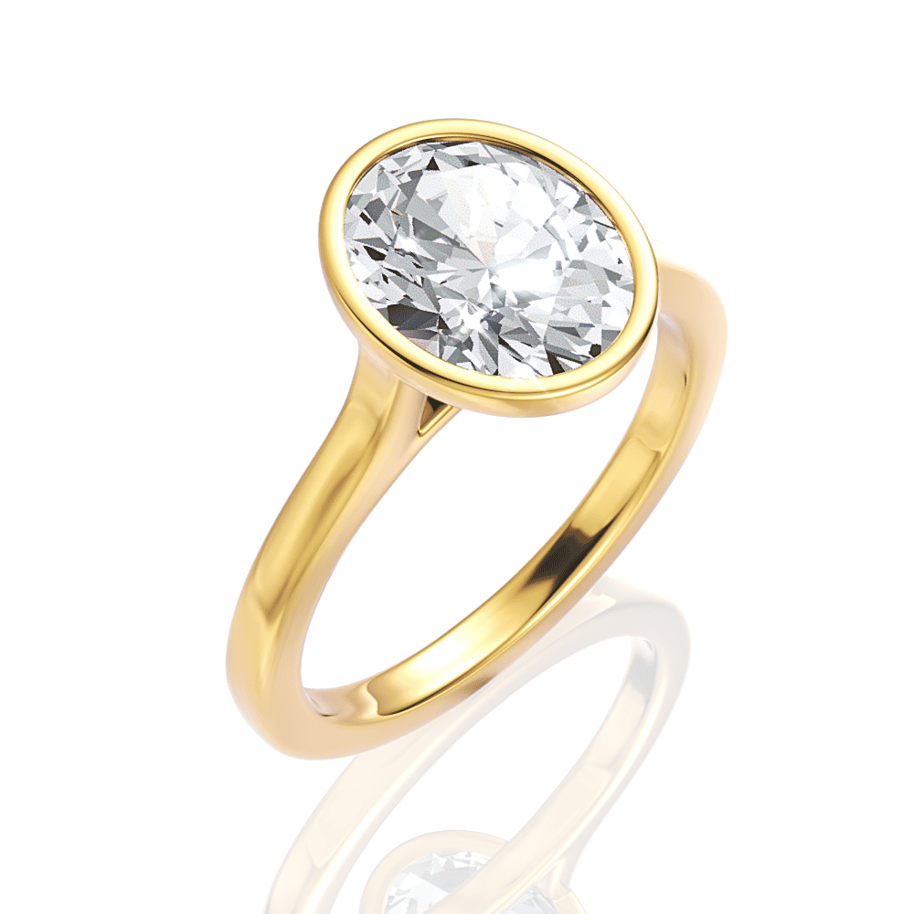 18kt yellow gold/oval/perspective