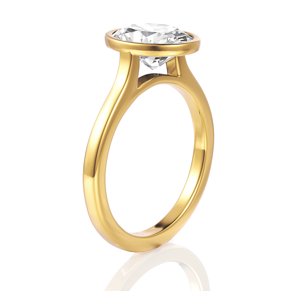 18kt yellow gold/oval/front