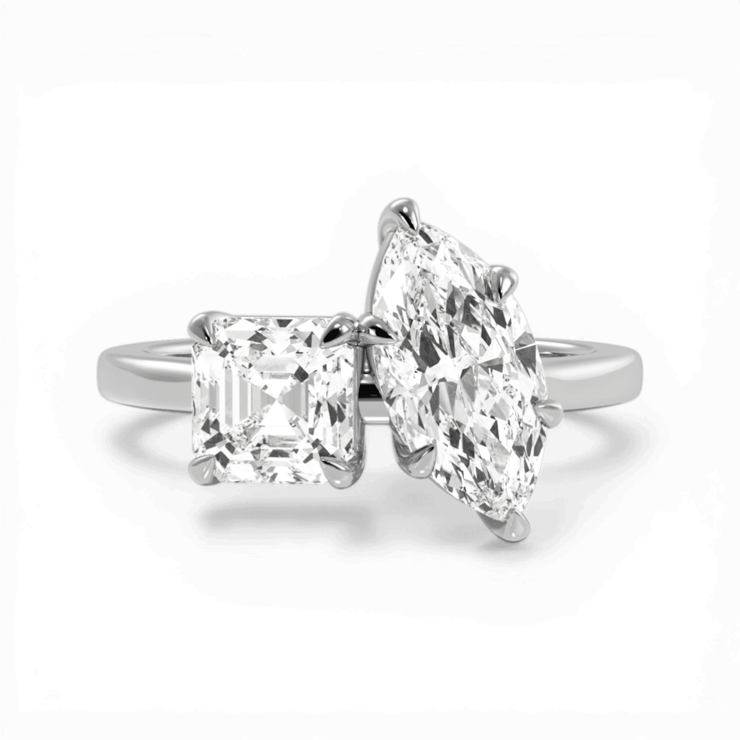 14kt white gold/18kt white gold/platinum/top