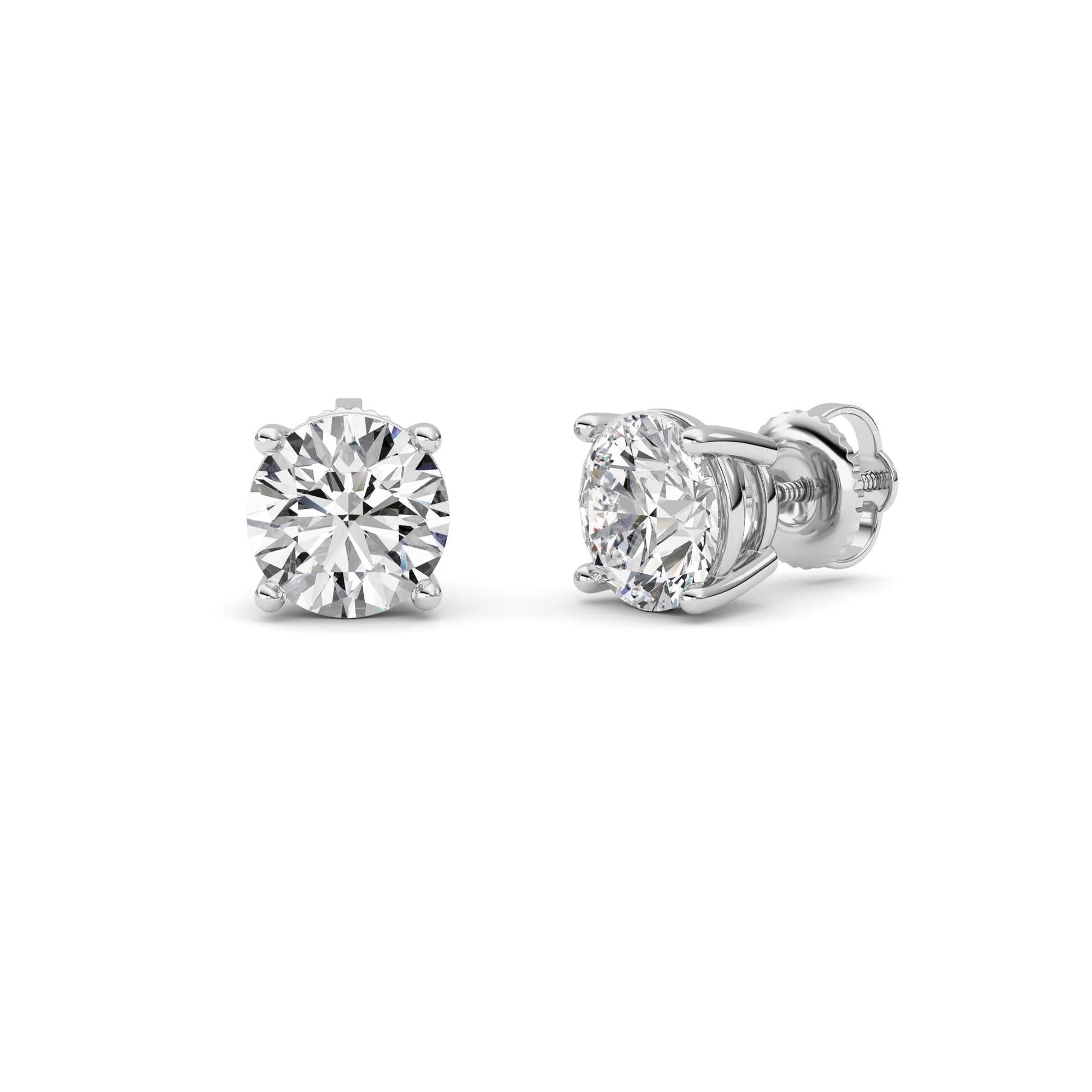 14kt white gold/3.00/screw-back/top