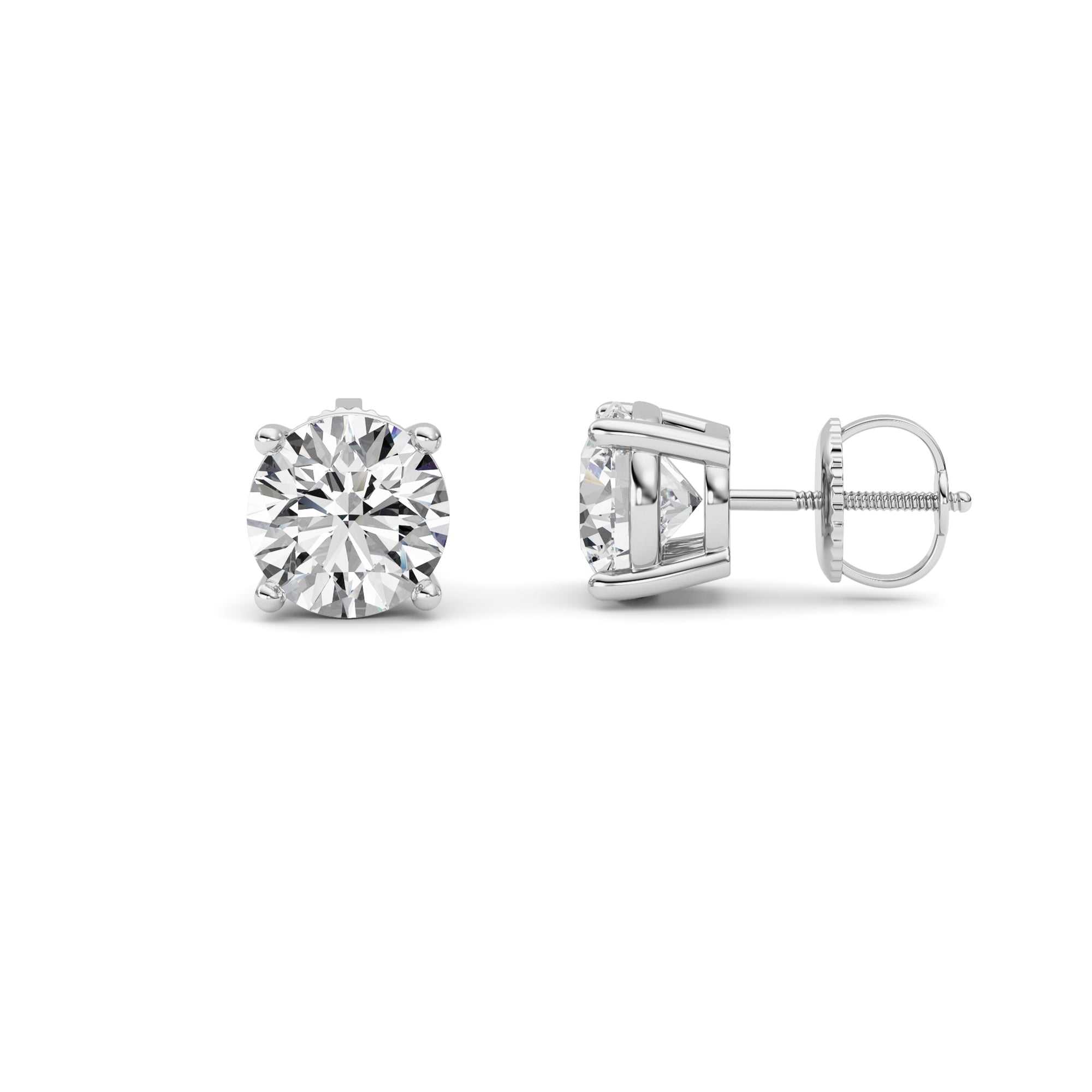 14kt white gold/3.00/screw-back/hover