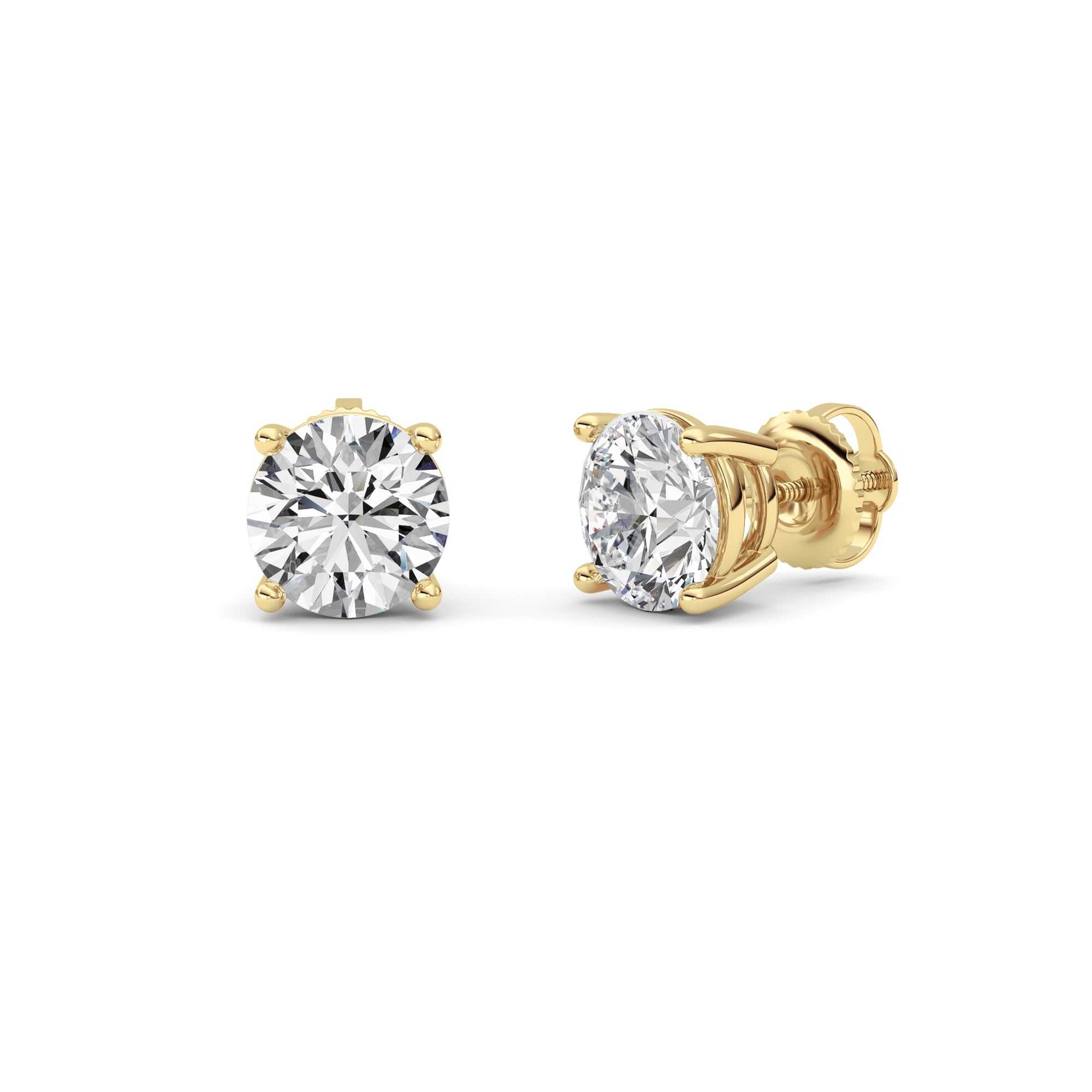 14kt yellow gold/3.00/screw-back/top