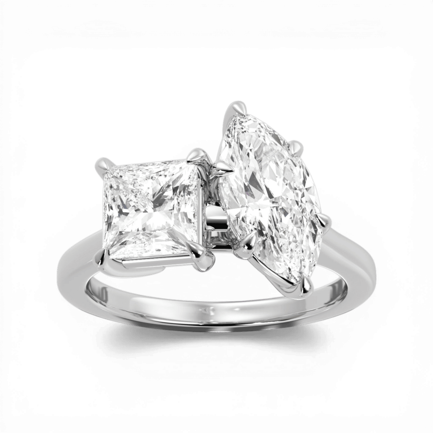 14kt white gold/18kt white gold/platinum/side