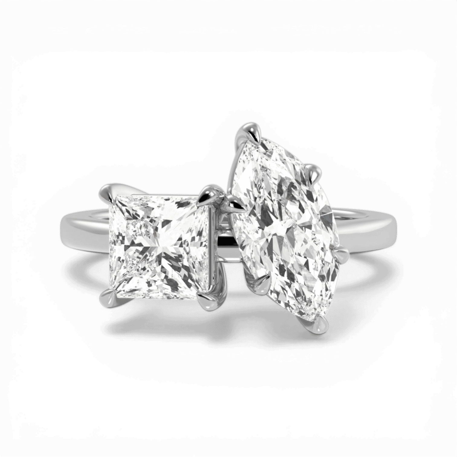 14kt white gold/18kt white gold/platinum/top