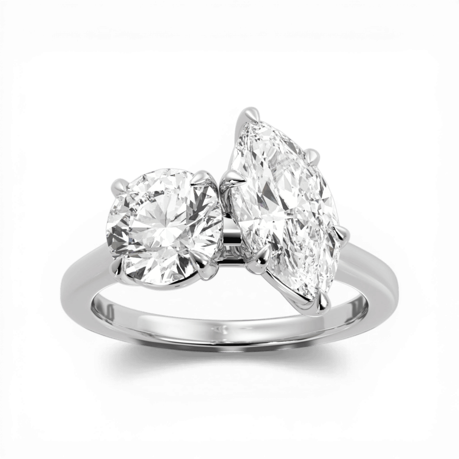 14kt white gold/18kt white gold/platinum/side