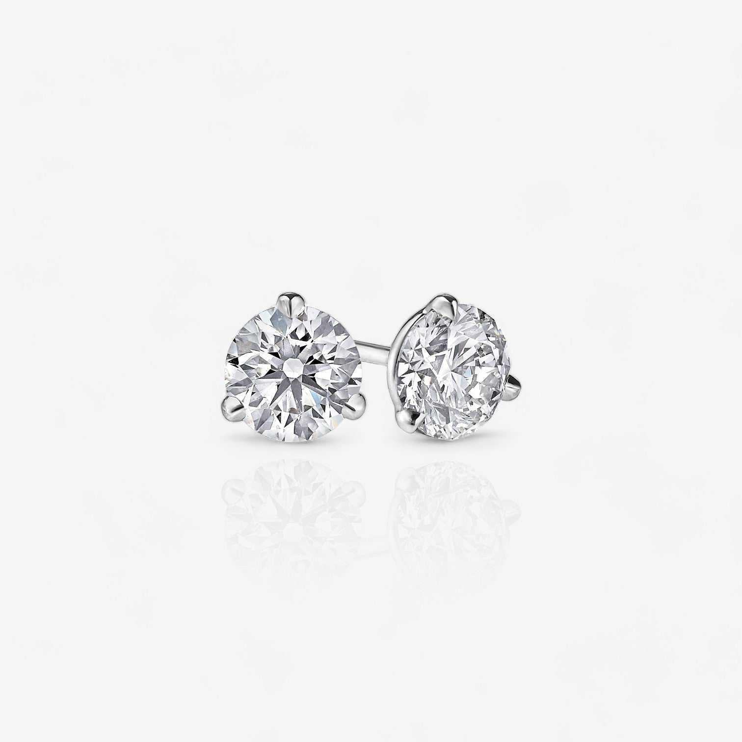 14kt white gold/18kt white gold/platinum/0.25/0.33/0.50/0.75/1.00/1.50/2.00/2.50/Push-back/screw-back/jumbo-back/top