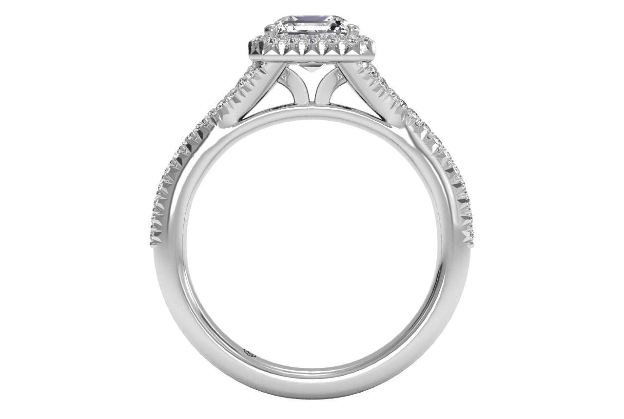 14kt white gold/18kt white gold/platinum/asscher/front