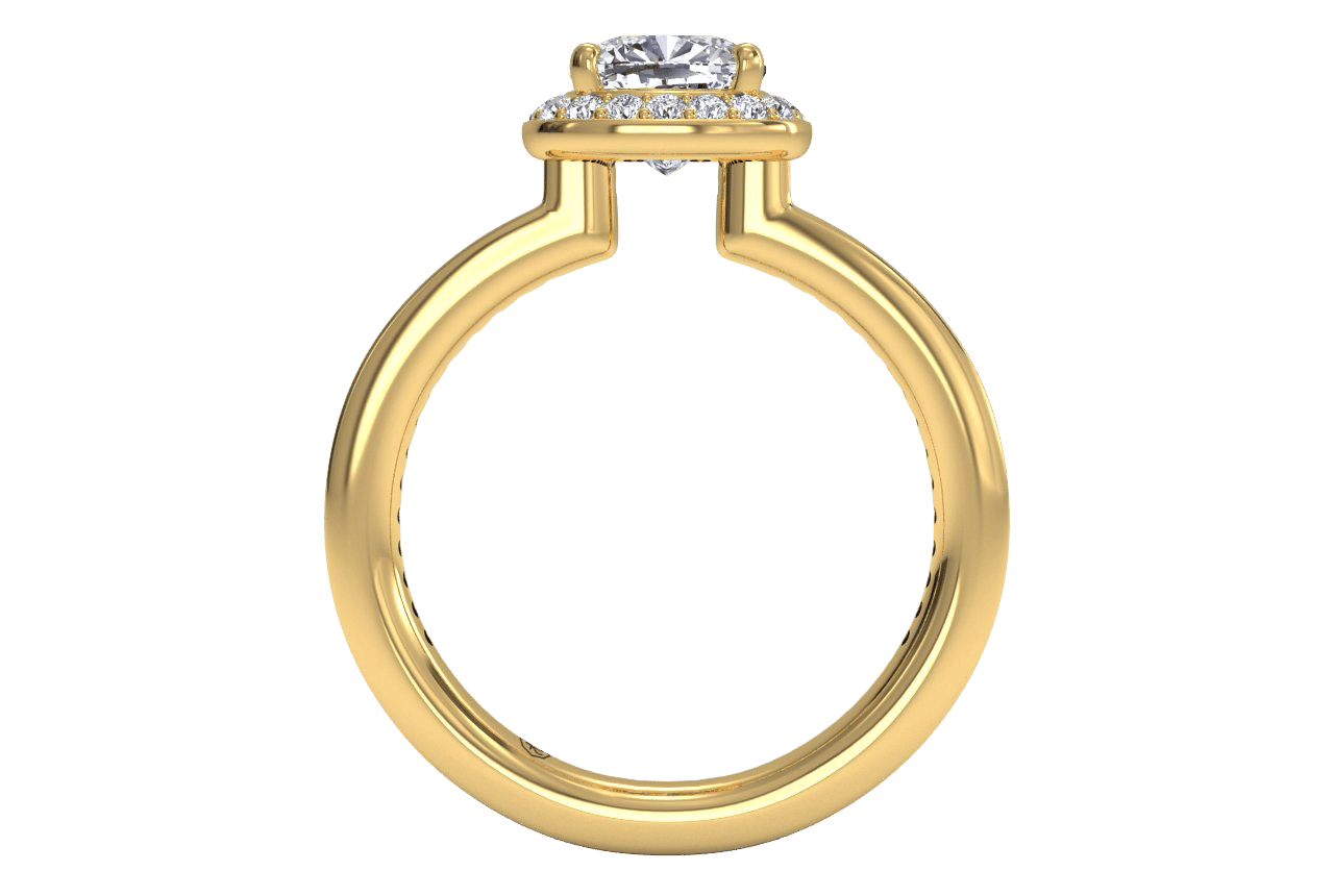 18kt yellow gold/cushion/front