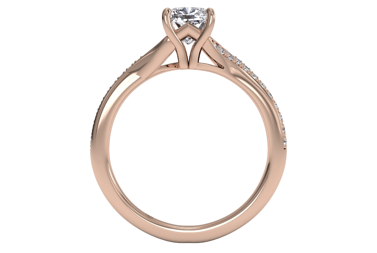 18kt Rose Gold / Cushion / Front