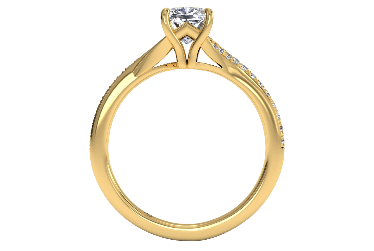 18kt Yellow Gold / Cushion / Front