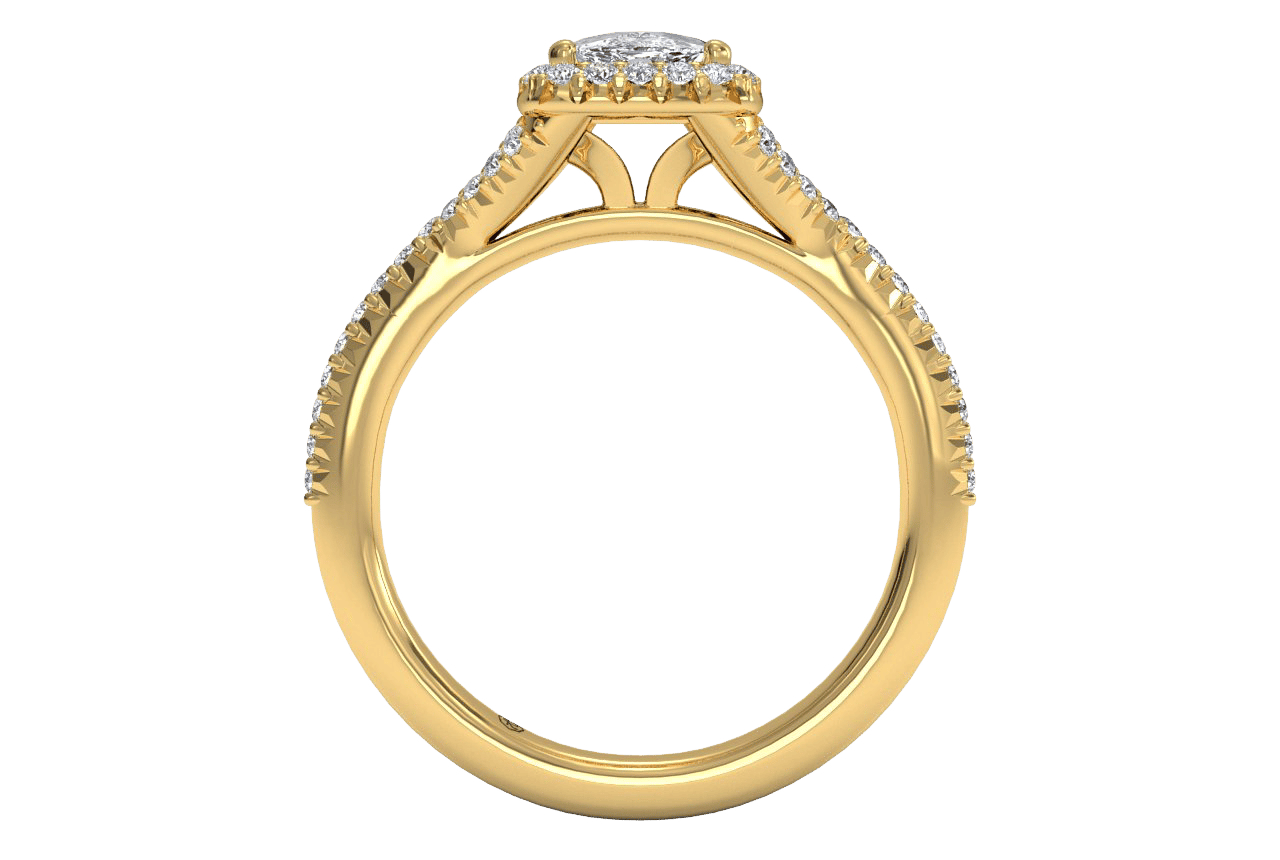 18kt yellow gold/cushion/front