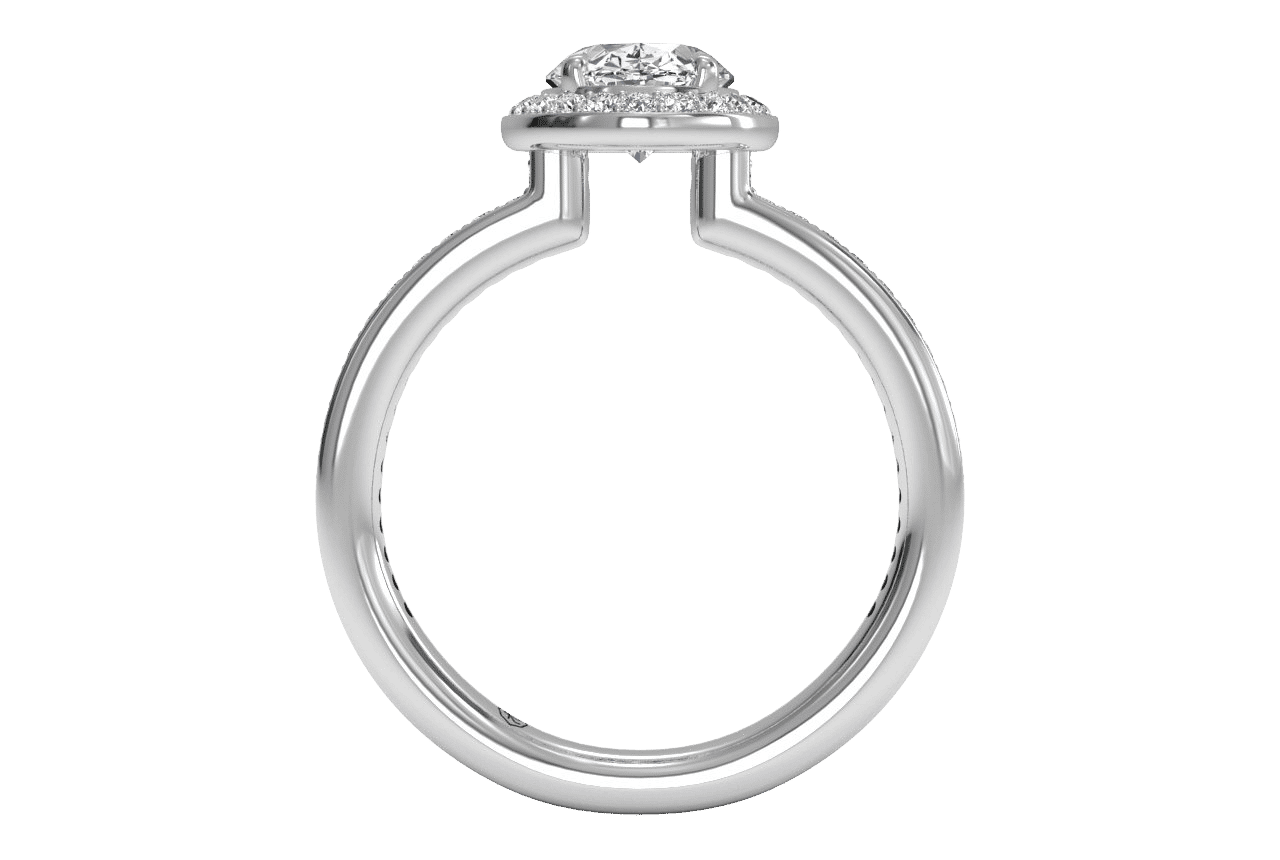 14kt white gold/oval/front