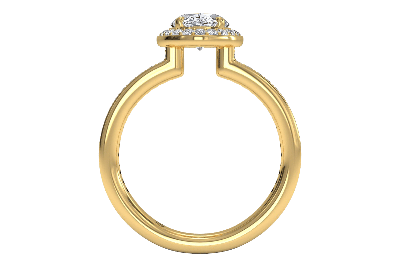 18kt yellow gold/oval/front