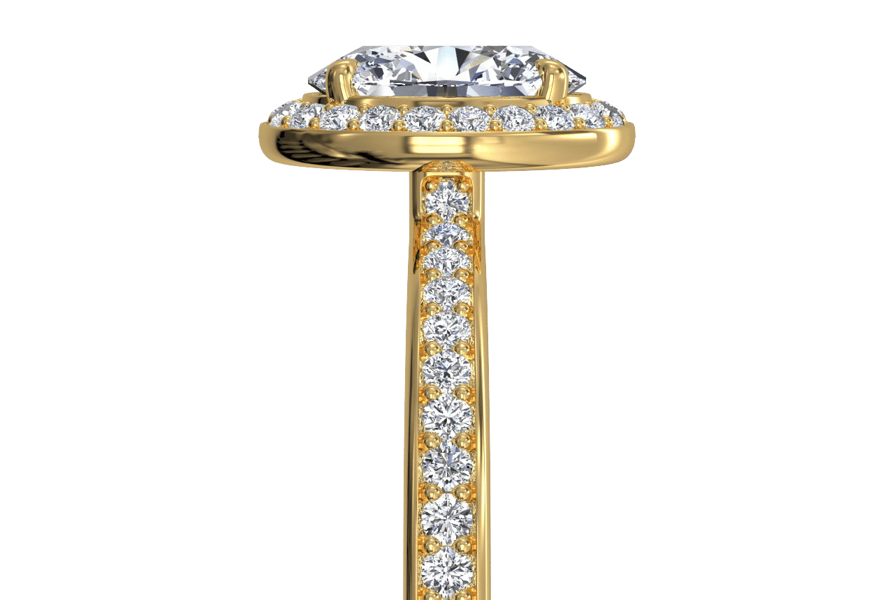 18kt yellow gold/oval/side