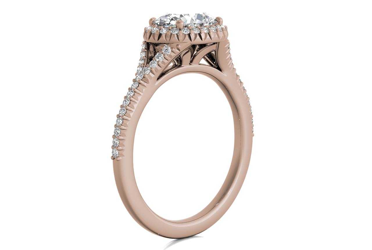 18kt rose gold/oval/side