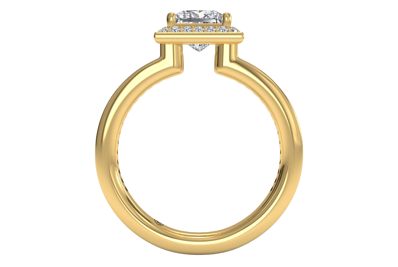 18kt yellow gold/princess/front