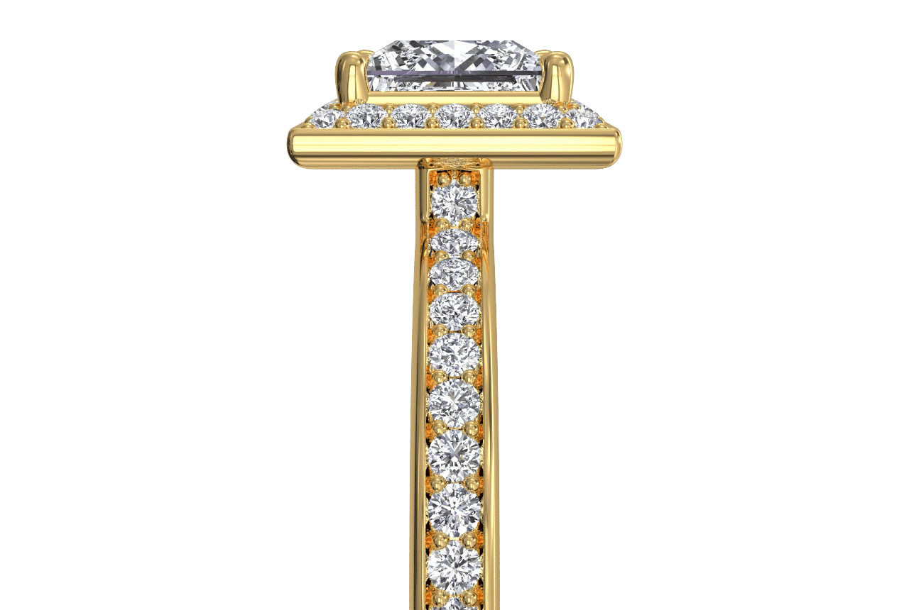 18kt yellow gold/princess/side