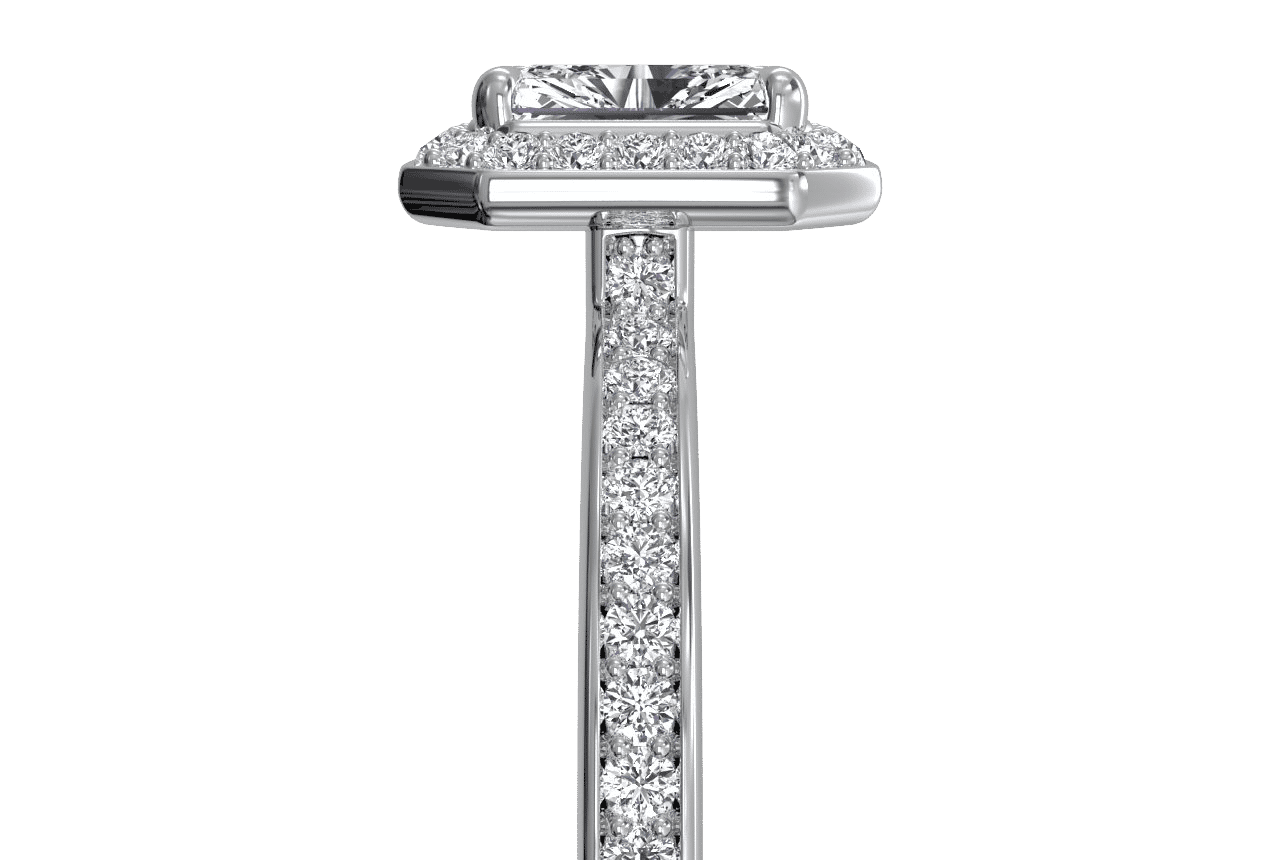 14kt white gold/radiant/side