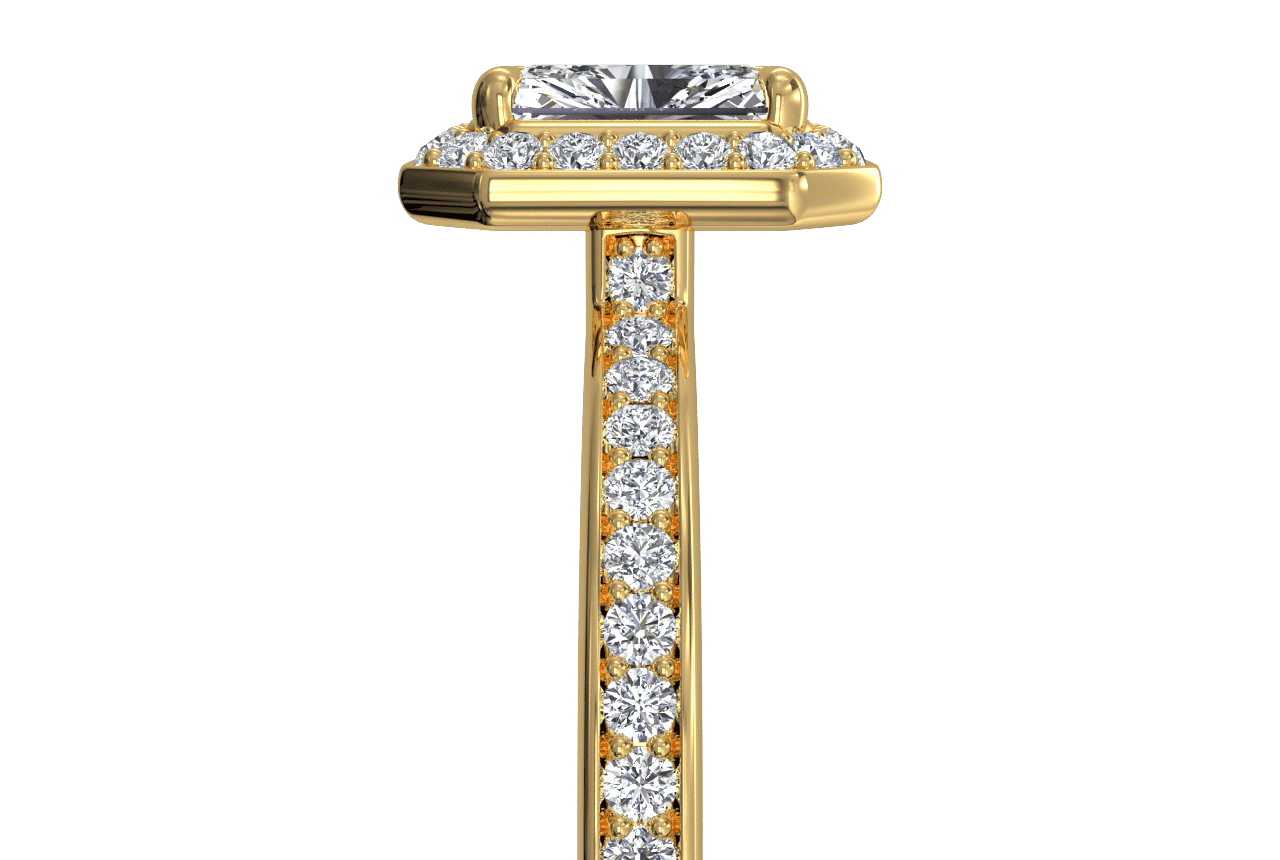 18kt yellow gold/radiant/side