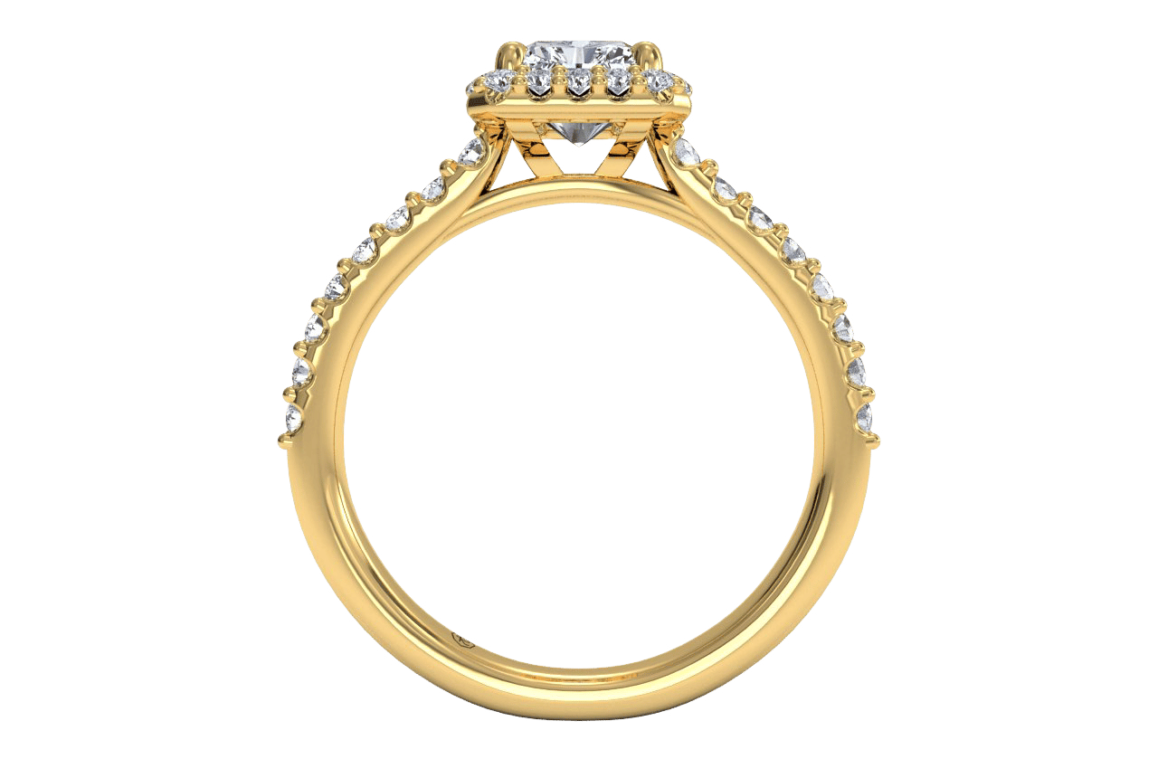 18kt Yellow Gold / Radiant / Front
