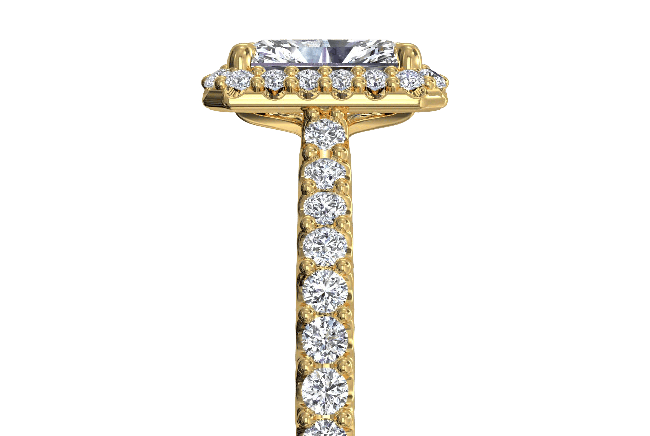 18kt yellow gold/radiant/side
