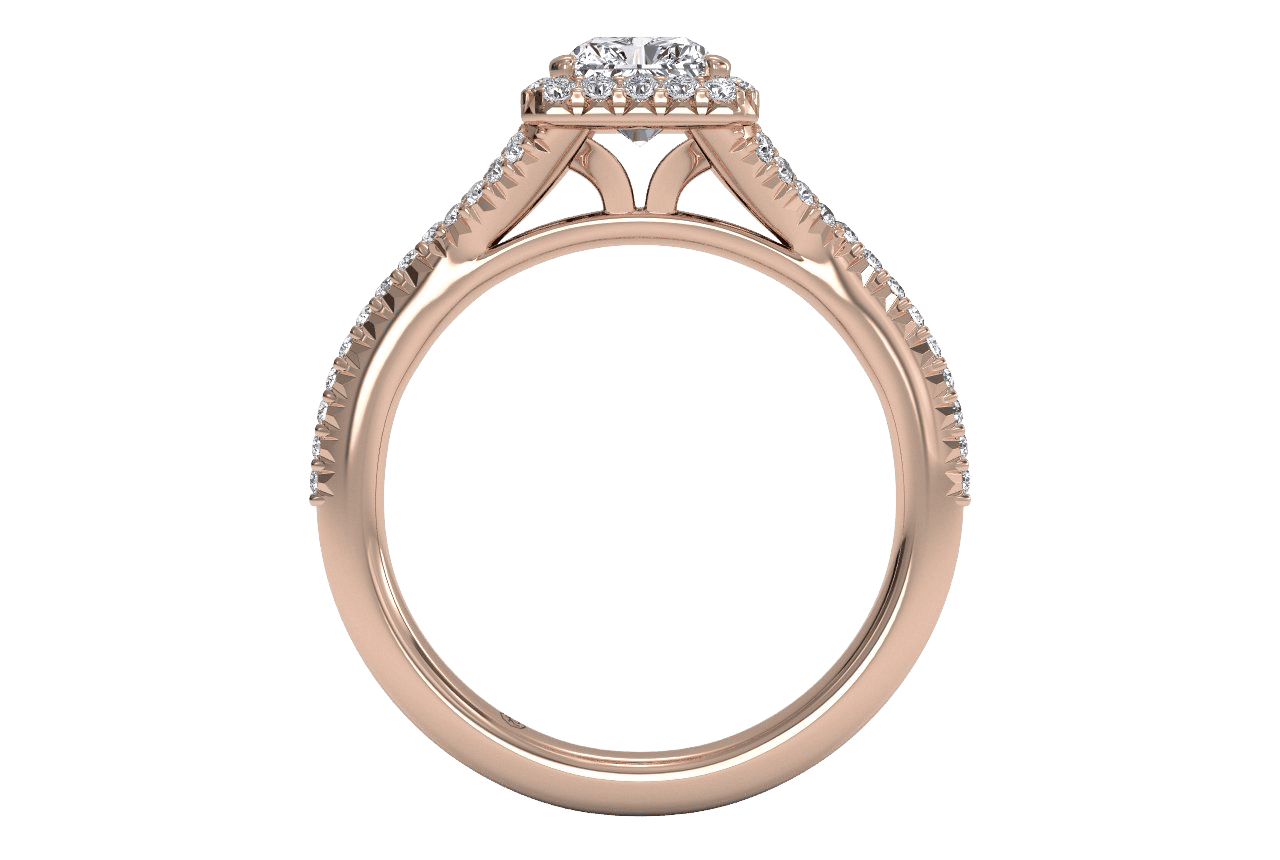 18kt rose gold/radiant/front
