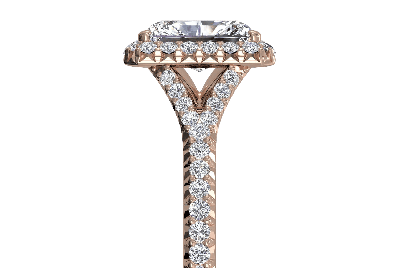 18kt rose gold/radiant/side