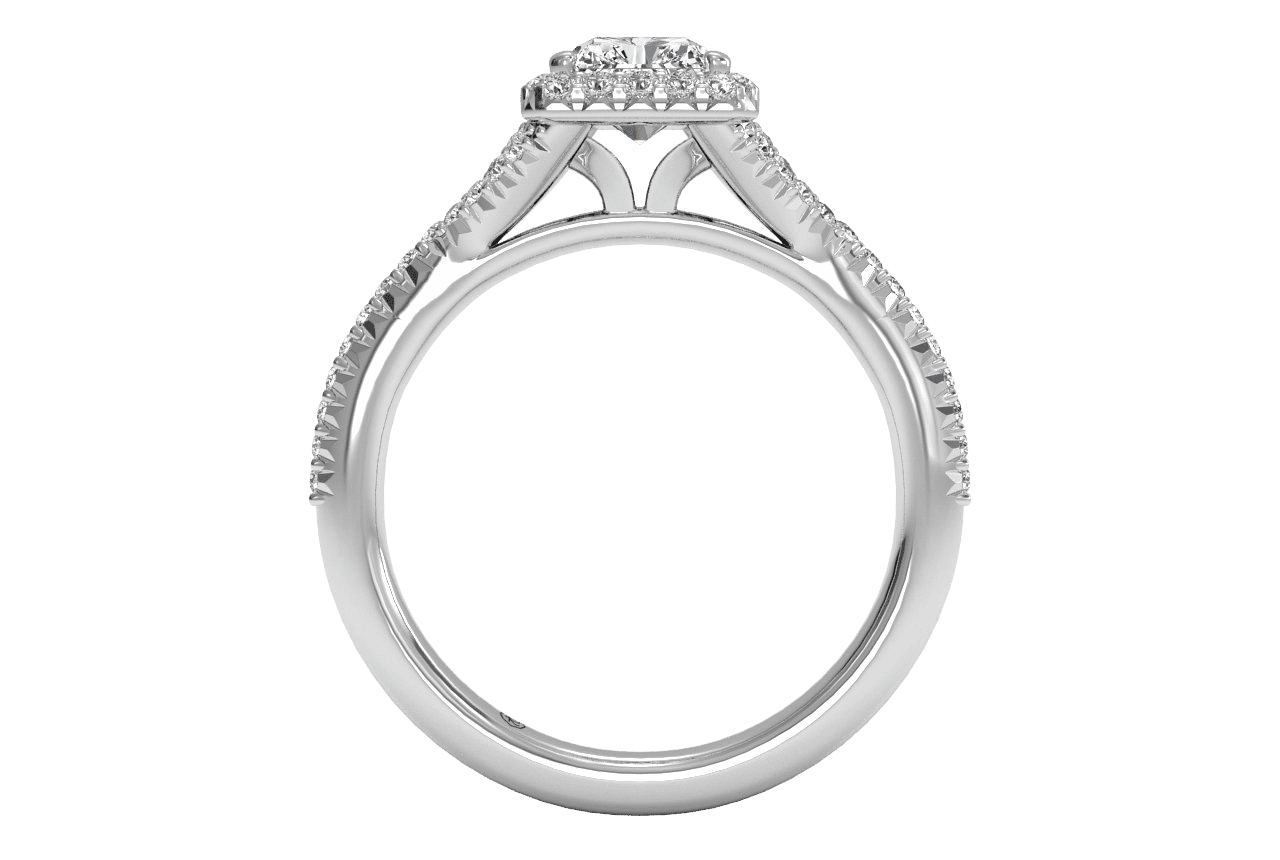 14kt white gold/18kt white gold/platinum/radiant/front