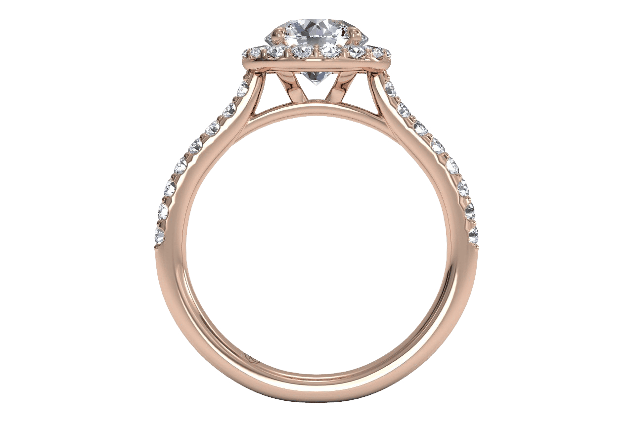 18kt Rose Gold / Round / Front