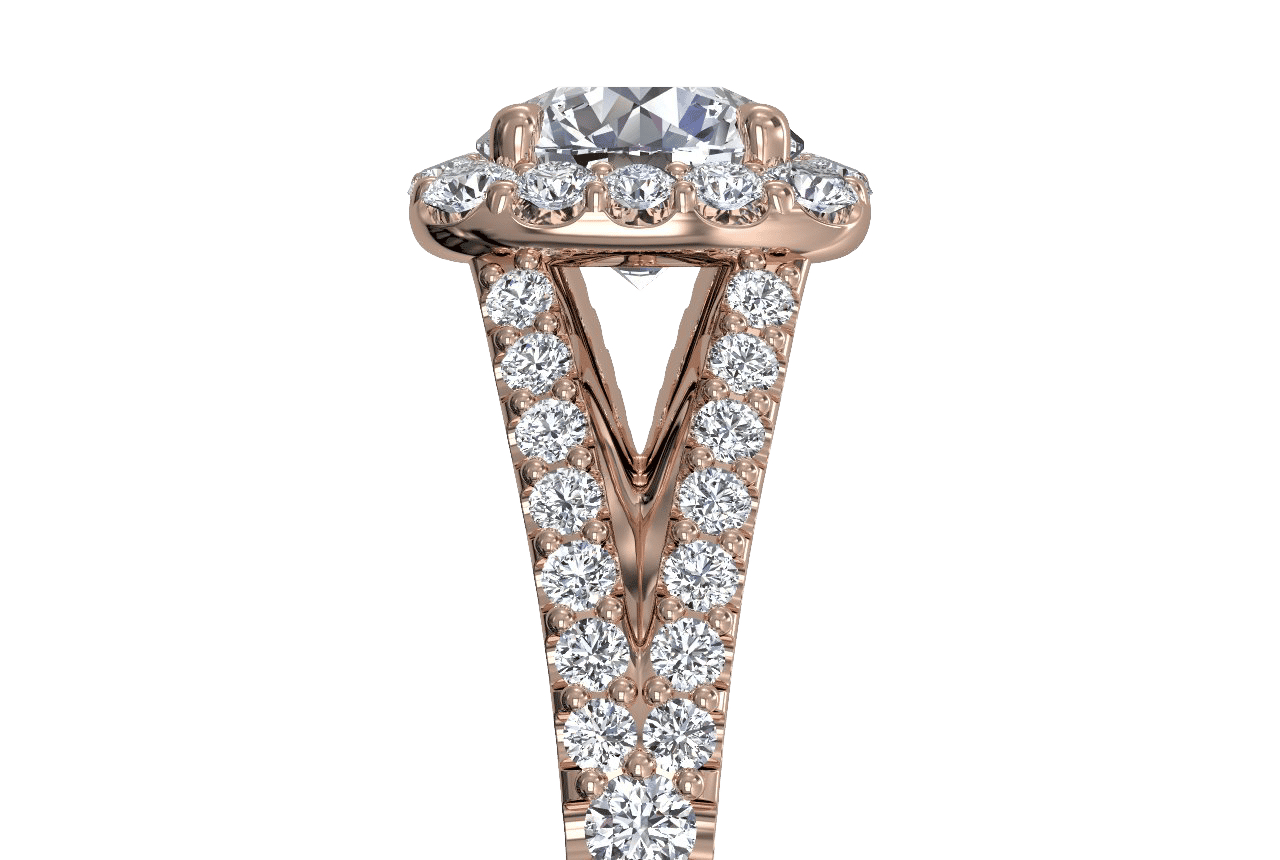 18kt rose gold/round/side