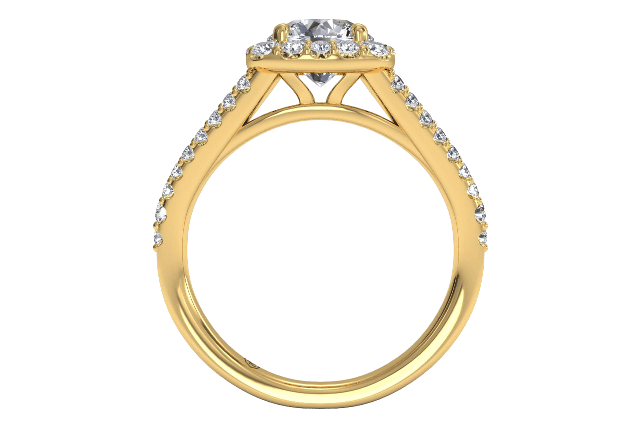 18kt yellow gold/round/front