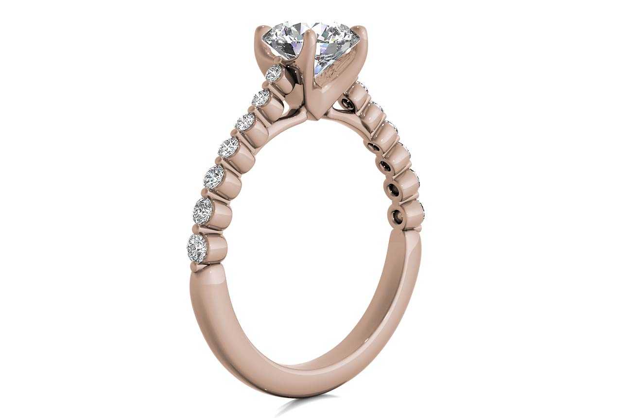 18kt Rose Gold / Round /cushion/ princess/radiant/oval/emerald/Front