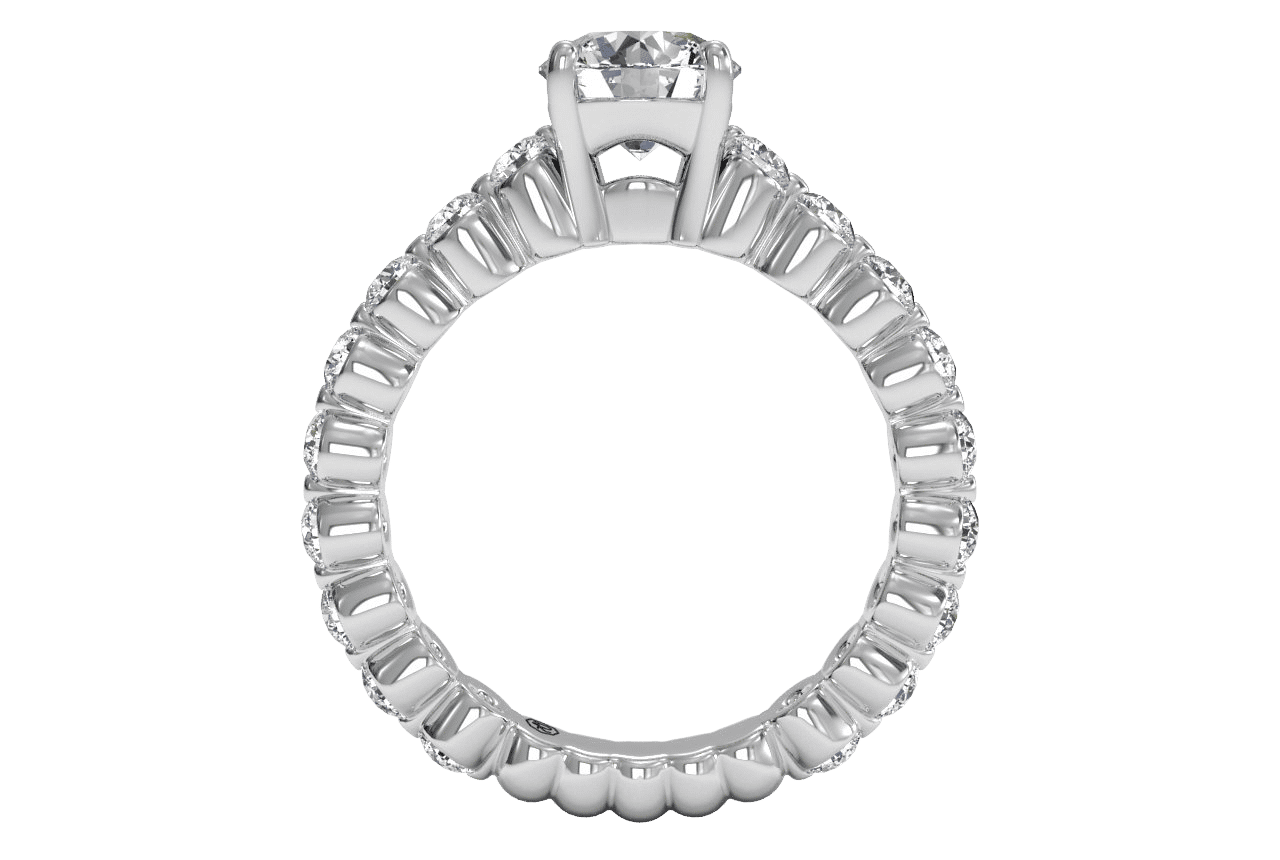 14kt White Gold / Round / Front